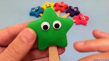 Learn Colours with Glitter Play Doh Rainbow Ice Cream Lollipops Smiley Stars and Cookie Cu
