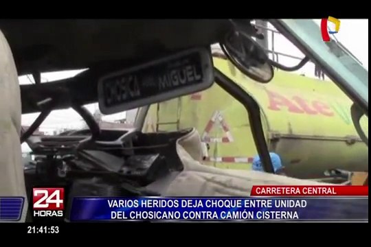 Varios heridos dejó choque del 'Chosicano' y camión cisterna