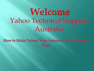 How to Make Yahoo! Your Internet Explorer Home Page