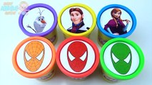 Cups Stacking Toys Play Doh Clay Frozen Elsa Joker Spiderman Learn Colors in English