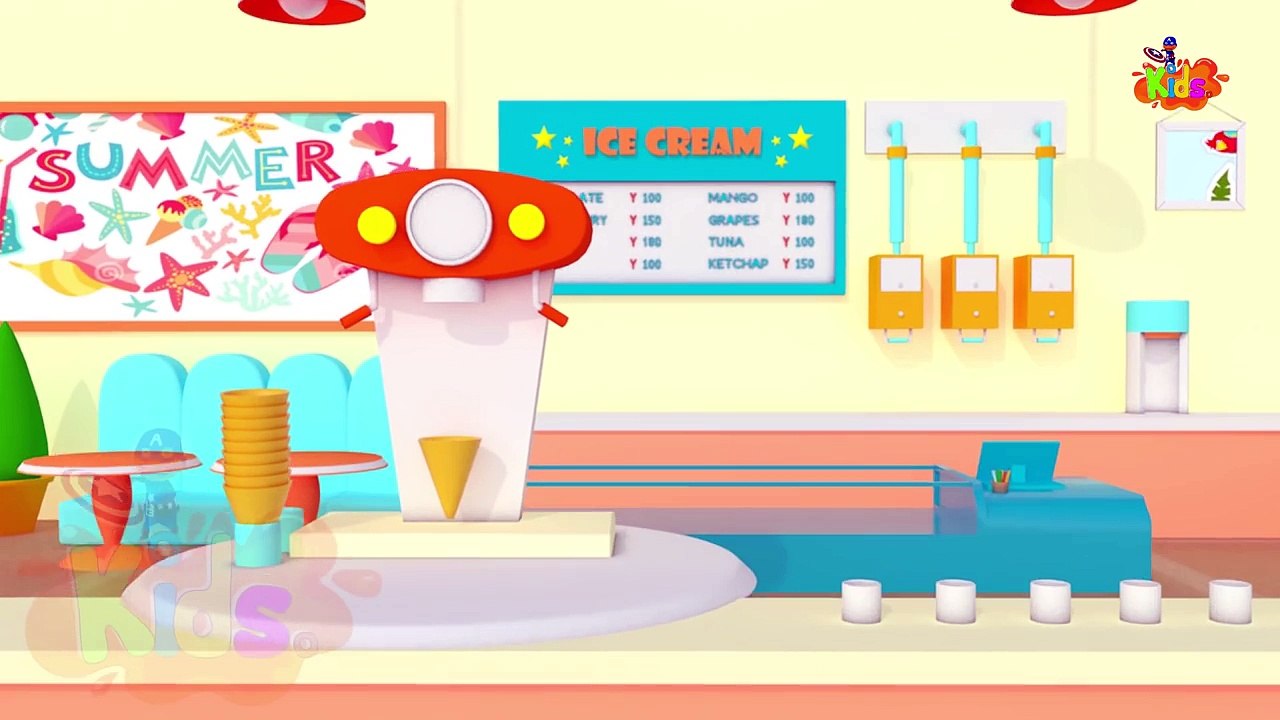 Learn Colors Pacman For Kids And Toddlers - Ice Cream - Funny Videos For Kids to Learn Col