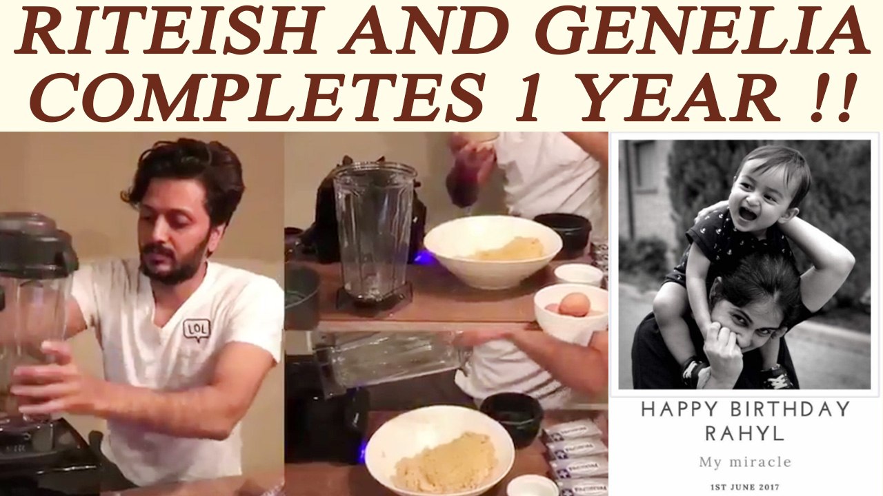Riteish Deshmukh and Genelia CELEBRATES Rahyl first Birthday; Watch | FilmiBeat