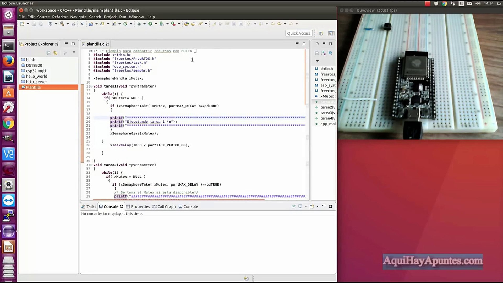 ⁣Curso freeRTOS & ESP32  Video 4 (Mutex)