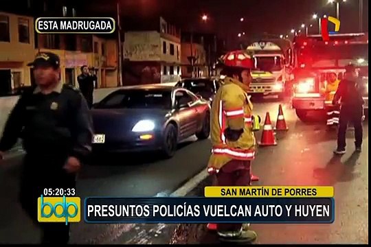 SMP: vehículo se vuelca en plena Panamericana Norte y ocupantes huyen