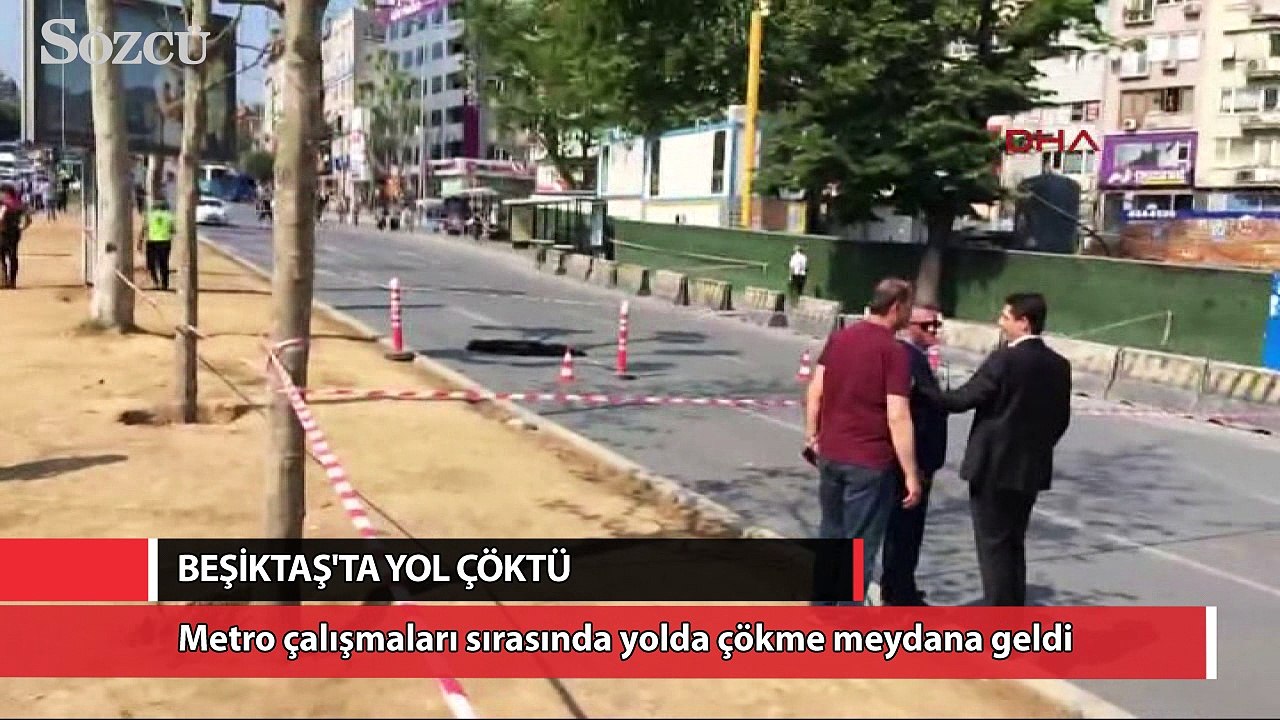 Beşiktaş'ta yol çöktü. Yol trafiğe kapandı