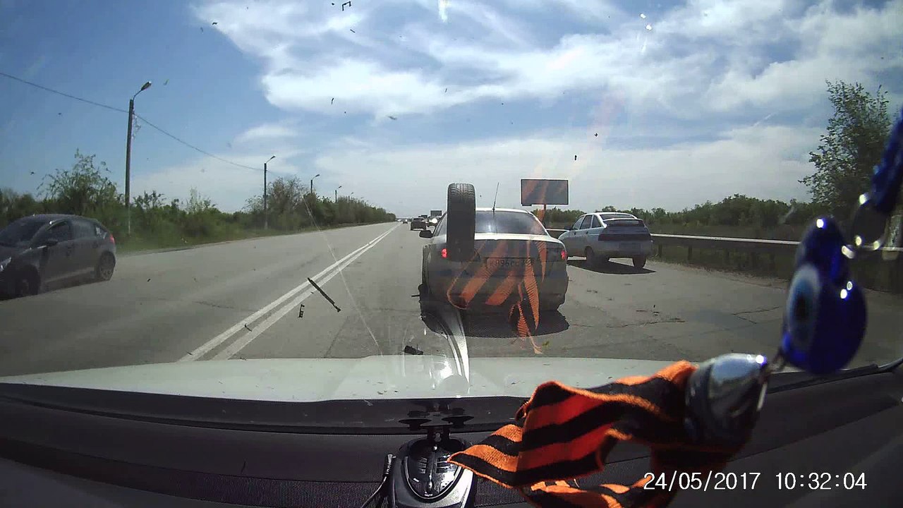 Runaway Tire on Highway