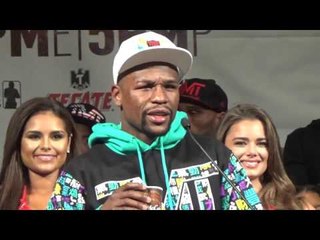 FLOYD MAYWEATHER TIPS HIS HAT TO SHOWTIME PRESIDENT STEPHEN ESPINOZA EsNews