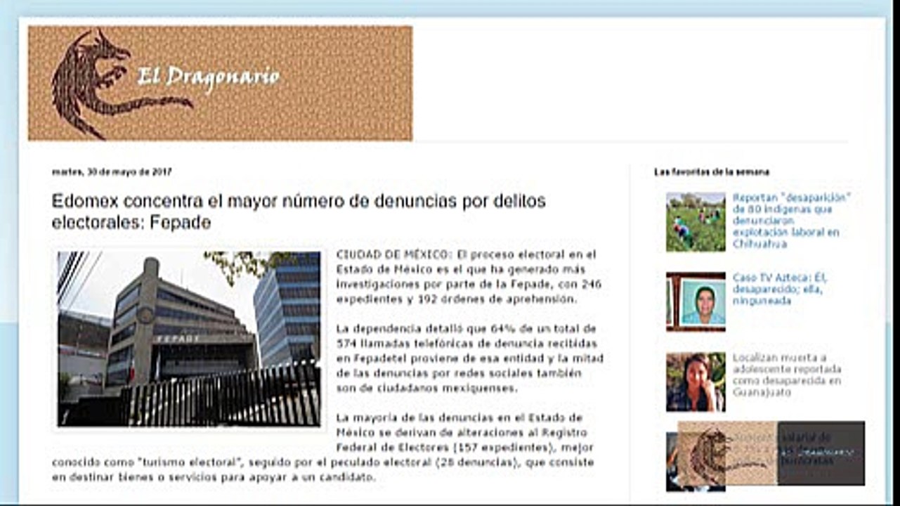 (1 Junio 2017) Edomex es la entidad con el mayor número de denuncias de delitos electorales