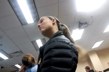 Girl Struggling to Stay Awake in Class