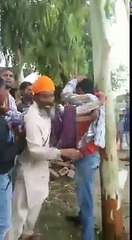 guy caught by villagers