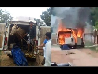Illegal Transportation Of Cows - Hindu Activists Set Tempo Traveller On Fire