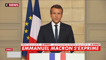 Emmanuel Macron : "Donald Trump commet une erreur, et une faute pour notre planète"