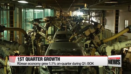 Korean economy grew 1.1% on-quarter during Q1: BOK
