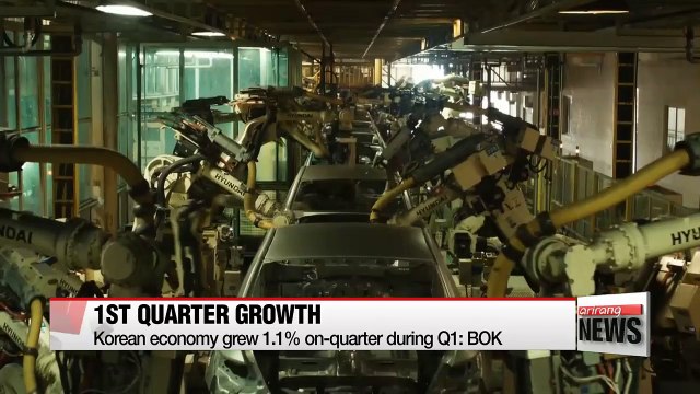 Korean economy grew 1.1% on-quarter during Q1: BOK
