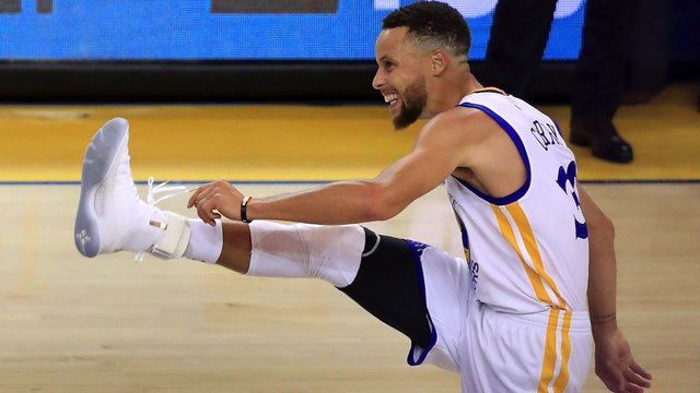 Steph Curry Drains EASY 3 and High Steps to Debut 'Curry 4’ Shoes in Game 1 of NBA Finals