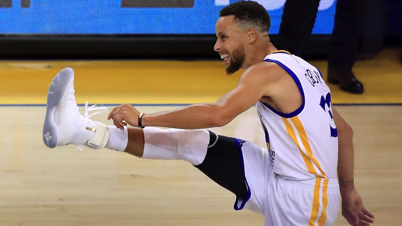 Steph Curry Drains EASY 3 and High Steps to Debut 'Curry 4’ Shoes in Game 1 of NBA Finals