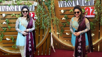 Sanam Jung Wearing Tabassum Mughal at her Launch by Al-Zohaib