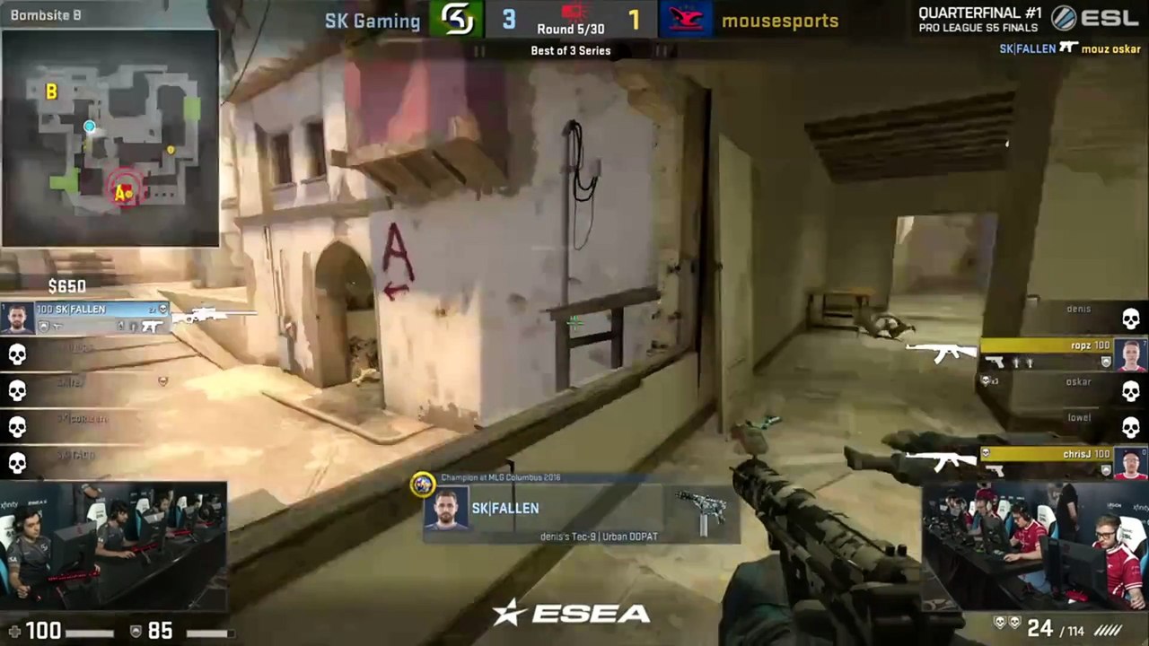 CSGO: Fallen 1v3 vs mouz