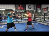 Mikey Garica Heavy Handed Working Mitts For Adrien Broner Fight EsNews Boxing