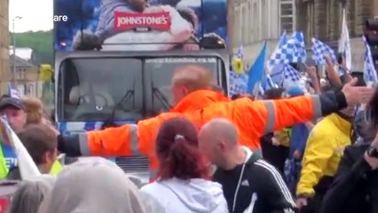 Huddersfield Town FC celebrate promotion with open top bus parade