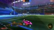 Rocket League: Half-flip to turtle up the wall into an air-dribble-dunk assist