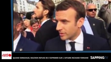Emmanuel Macron refuse tout commentaire sur la polémique Richard Ferrand (vidéo)