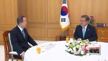 President Moon Hosts Lunch with Former UN chief Ban; Seeks advice on diplomacy