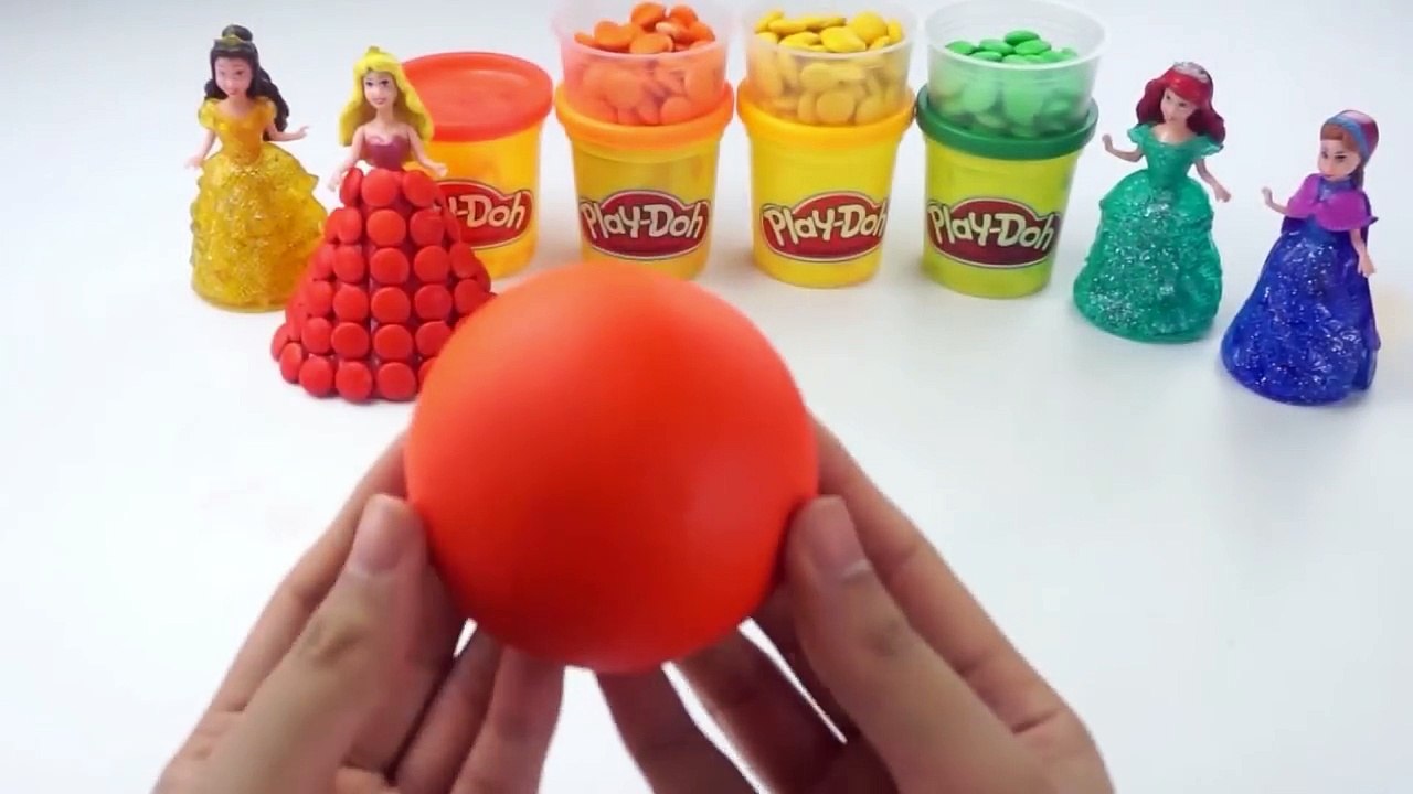 Play Doh Disney Princess Dresses Ariel Elsa Anna Disney Frozen Candy Learn Colors Finger Family