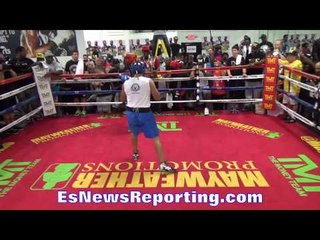 Floyd Mayweather first EPIC sparring vid in 10 years round 1 EsNews