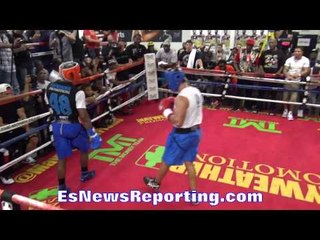 Floyd Mayweather sparring BEASTMODE for Berto round 2  EsNews