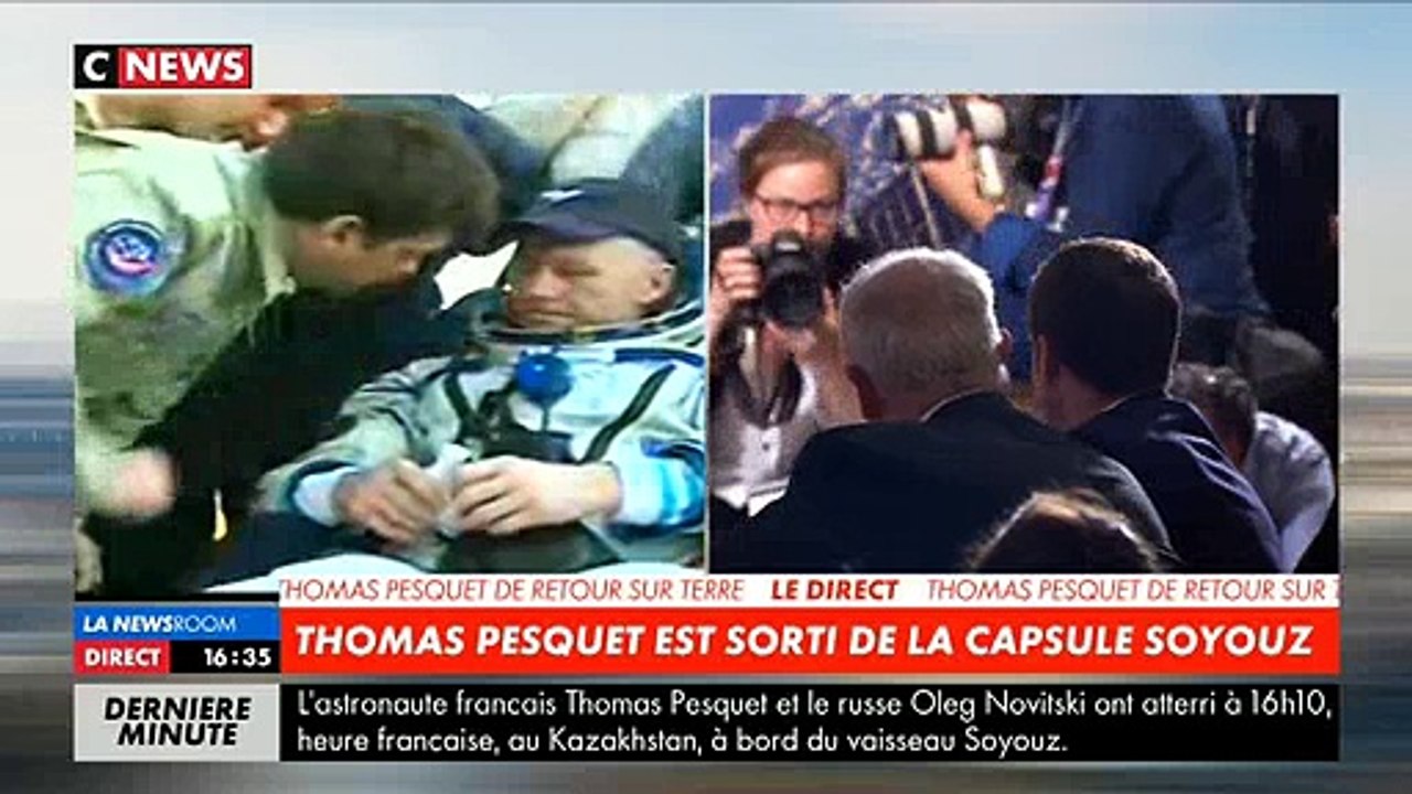 Regardez la conversation entre Emmanuel Macron et Thomas Pesquet juste après son retour sur Terre - VIDEO