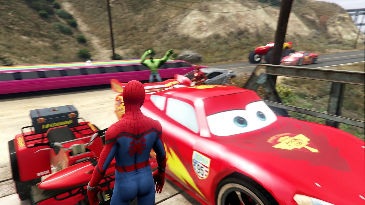 spiderman mcqueen 9 superheroes going crazy