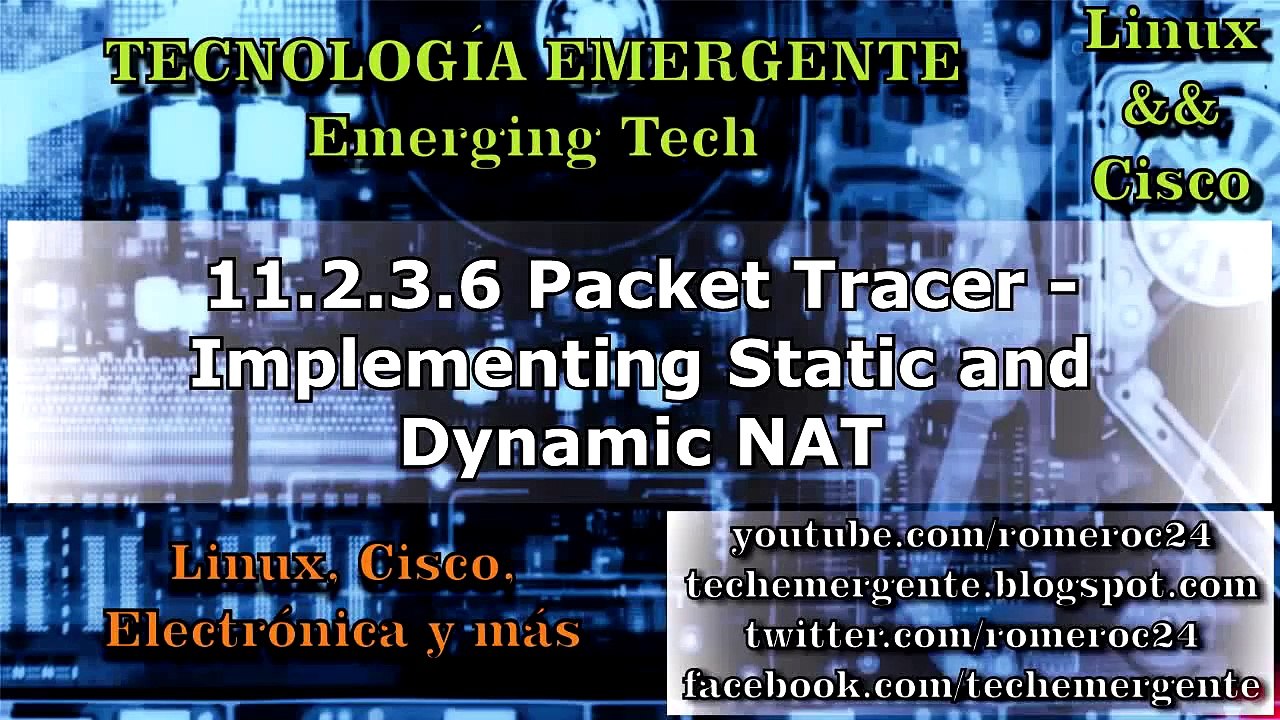 11.2.3.6 Packet Tracer - Implementing Static and Dynamic NAT