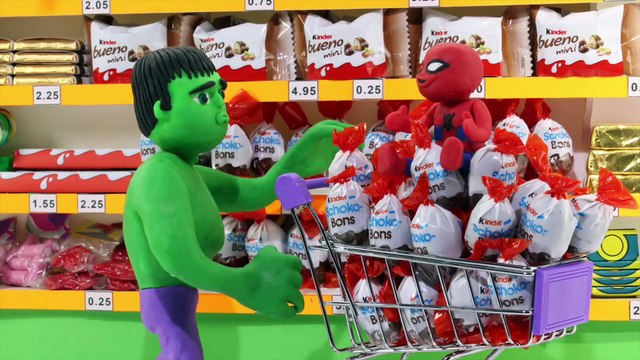 JOKER VS SPIDERMAN SHARK PRANK Superhero Frozen Elsa Cartoons Play Doh Stop Motion Movies