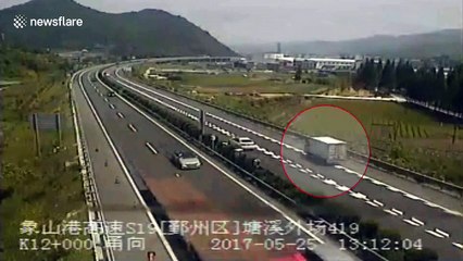 Thousands of eggs spill from lorry after slipper-wearing driver 'couldn't find right pedal'