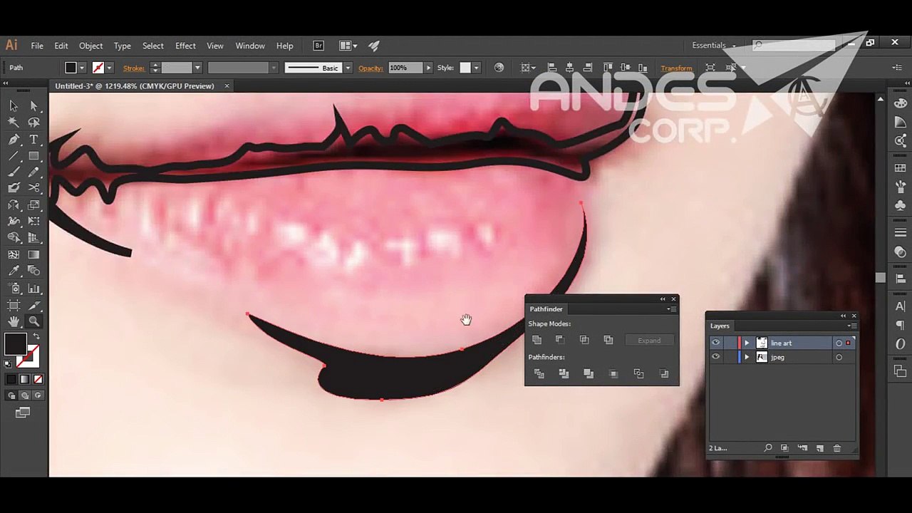 Line Art Photo with Adobe Illustrator ( FULL )
