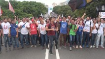 Opositores venezolanos protestan contra el canal estatal VTV