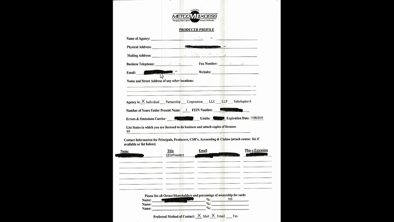 Metcom producer profile application