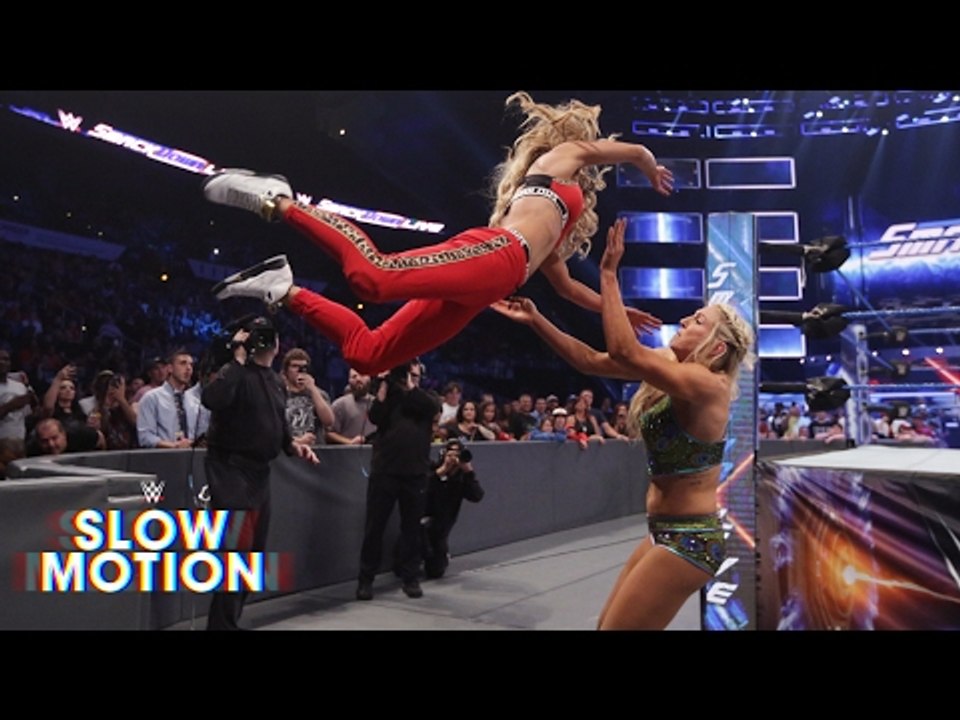 Watch the chaotic brawl between SmackDown LIVE's women unfold in slow-motion- May 30, 2017