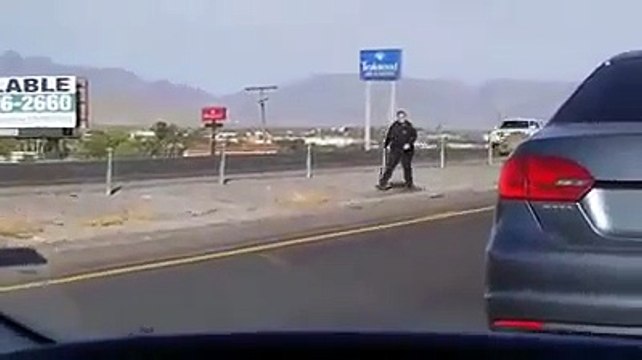 Ce flic essaie d'attraper un émeu.... Pas facile