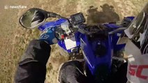 Quad biker crashes into deer