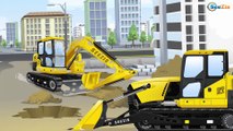JCB Bulldozer & Excavator - Real Trucks For Kids - Children Video Big Diggers for children