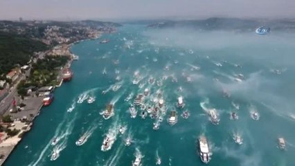 Beşiktaş'ın Şampiyonluk Kutlamaları Havadan Görüntülendi