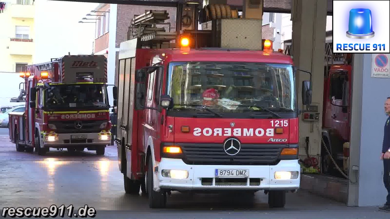Madrid fire department // Bomba BO-21 + Escala ET-21 Bomberos Madrid Parque 2