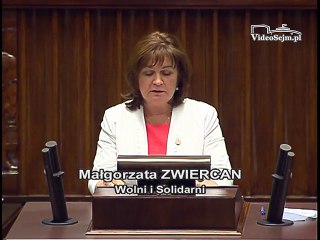 Poseł Małgorzata Zwiercan - Wystąpienie z dnia 25 maja 2017 roku.