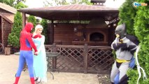 EVIL SPIDERMAN vs Frozen Elsa /w Bad Baby Elsa vs Bad Baby Anna Superhero Fun