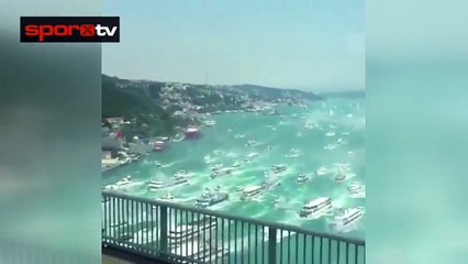 Beşiktaş kutlamasında muhteşem görüntü!