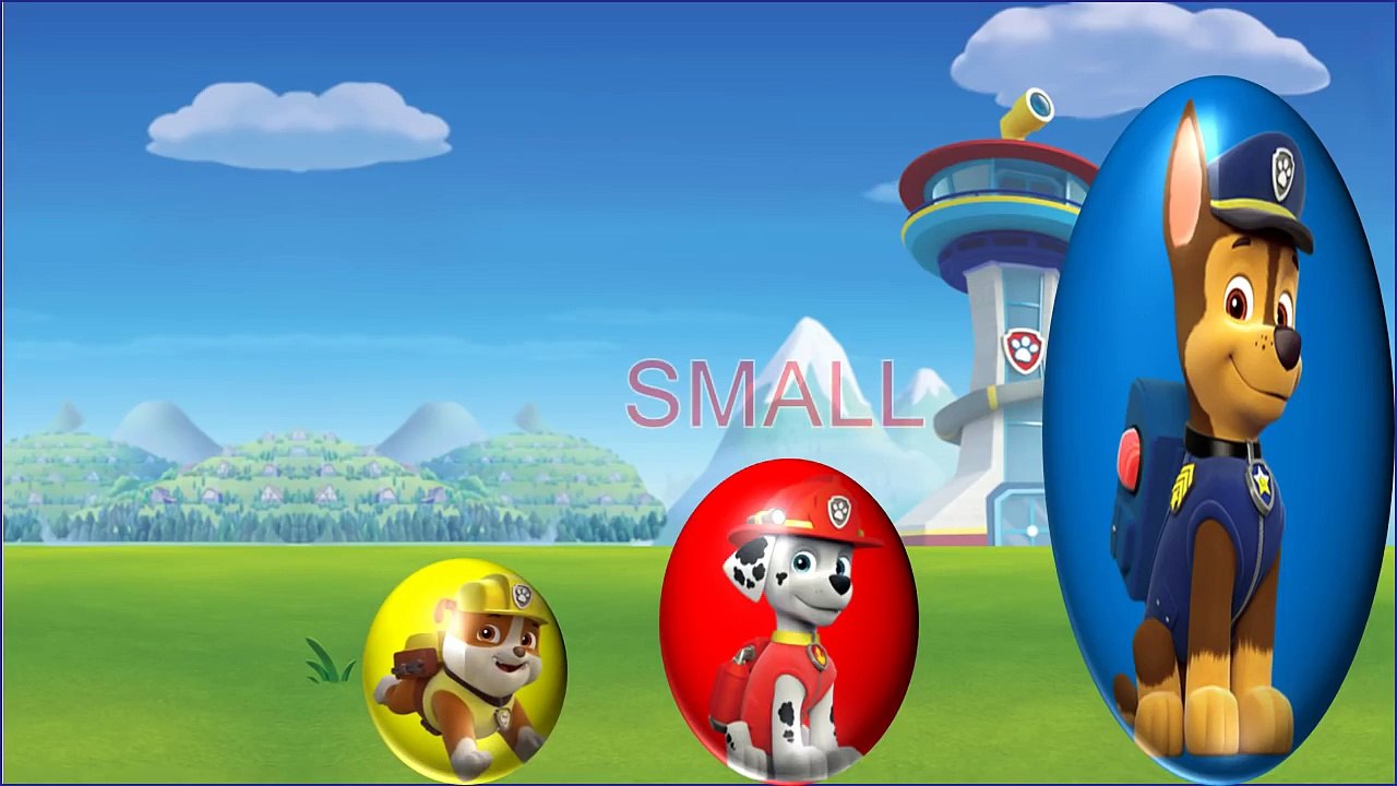 Learn Sizes for Children Learn Sizes with Paw Patrol Surprise Eggs for kids - Sizes Learnig Video