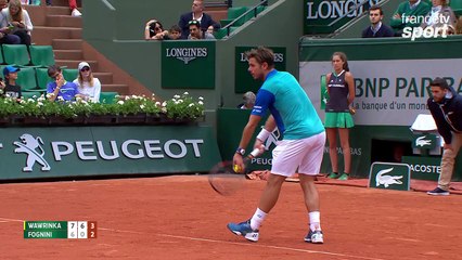 Roland-Garros 2017 : Fabio Fognini se révolte sur un coup droit somptueux (7-6, 6-0, 3-2)