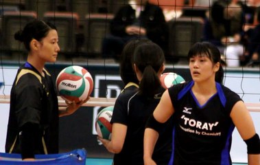 東レアローズ試合前練習その②【ﾊﾞﾚｰﾎﾞｰﾙVﾌﾟﾚﾐｱﾘｰｸﾞ女子2016-2017】2016.11.12船橋アリーナ